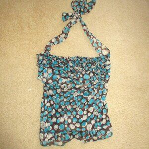 Polka Dot Sleevless Summer Blouse, Size XS